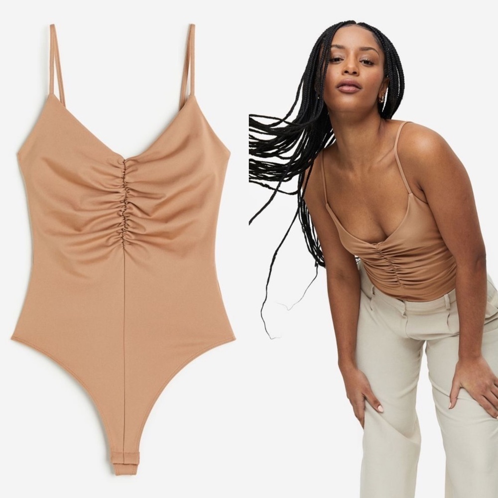 H&M Nude Gathered Bodysuit​​​​